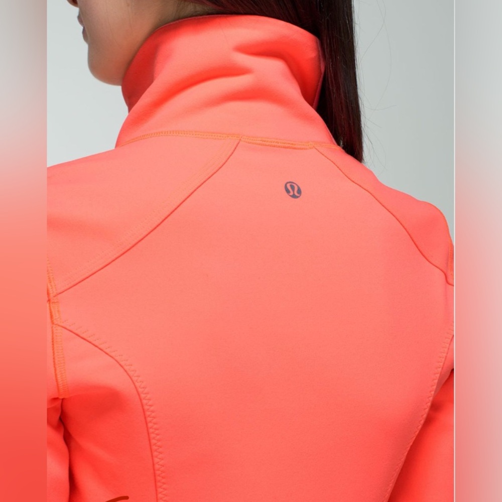 Lululemon Nice Asana Jacket – Bright Coral Orange Full-Zip Athletic Jacket - Picture 5 of 7
